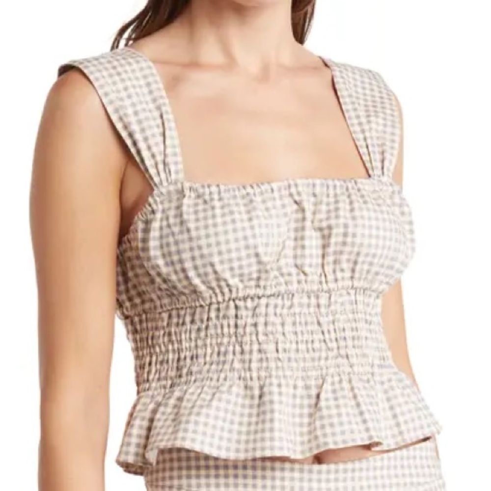 WeWoreWhat Gingham Smocked Tank Top